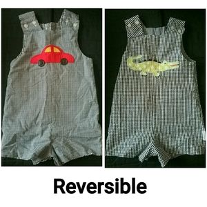 🐊🚗HP! The Bailey Boys |Toddler Boys Reversible Romper 18M